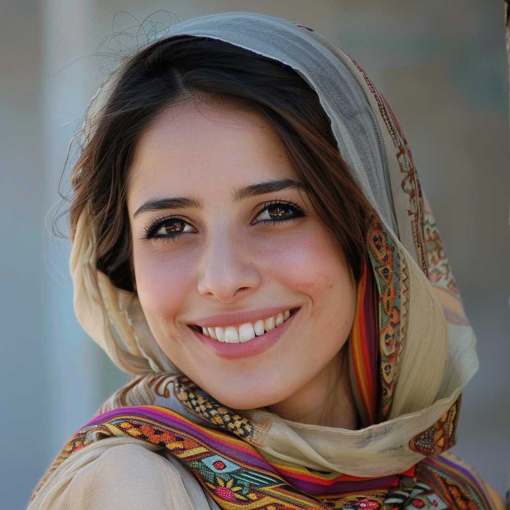 لبخند زیبای دختر جوان