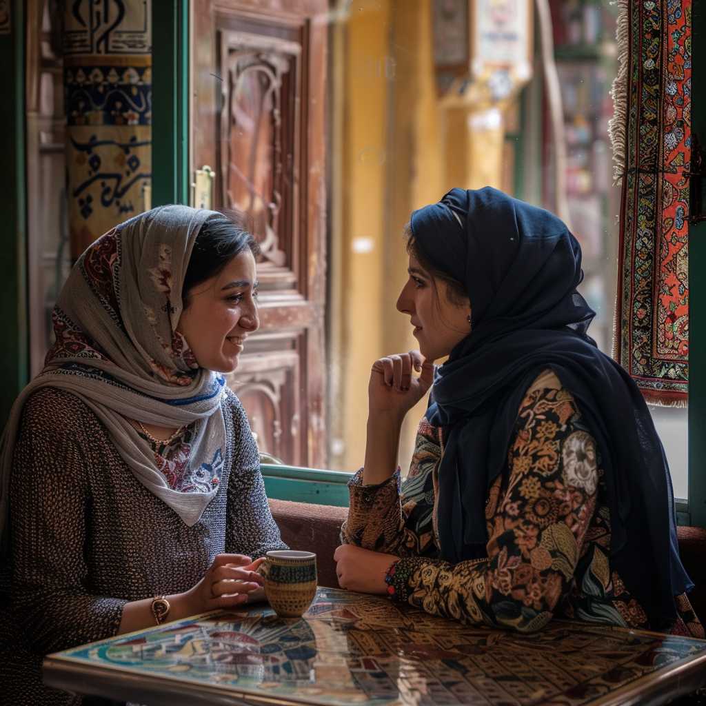دوستی و ارتباط مثبت دو دختر جوان ایرانی