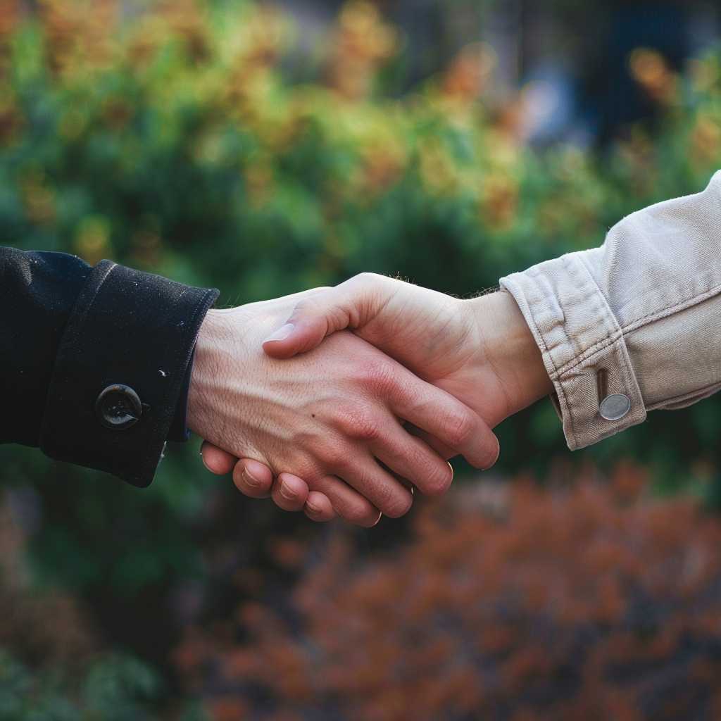 دست دادن به نشانه دوستی و صمیمیت